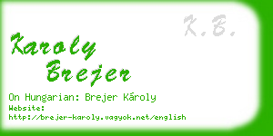 karoly brejer business card